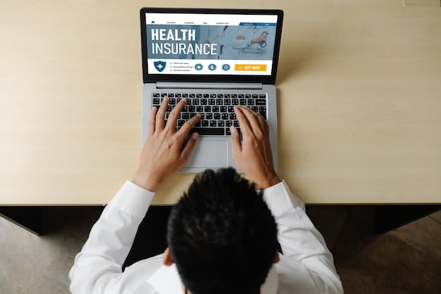 A person reviewing health insurance plan options on a laptop. The image should convey a sense of research and comparison.