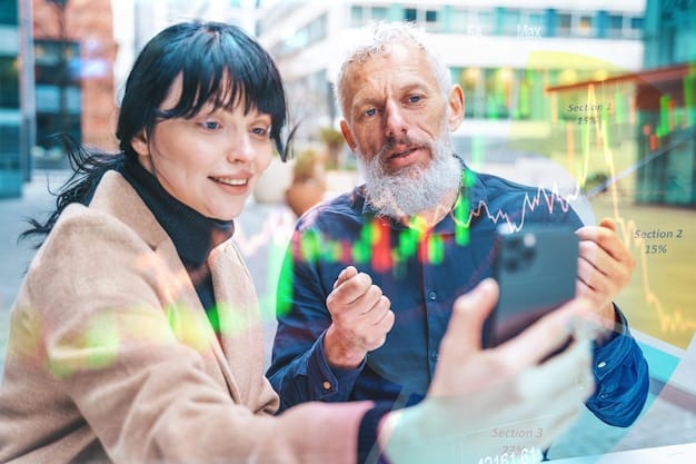 A graph showing the potential growth of an HSA over time through smart investing, with a person happily watching their savings grow on a digital screen.