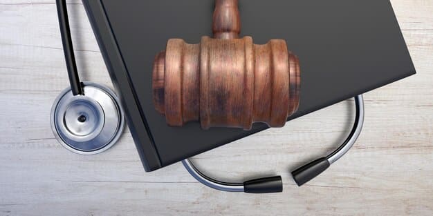 A gavel resting on a stack of healthcare policy documents, symbolizing legal and governmental decisions regarding healthcare affordability and access.