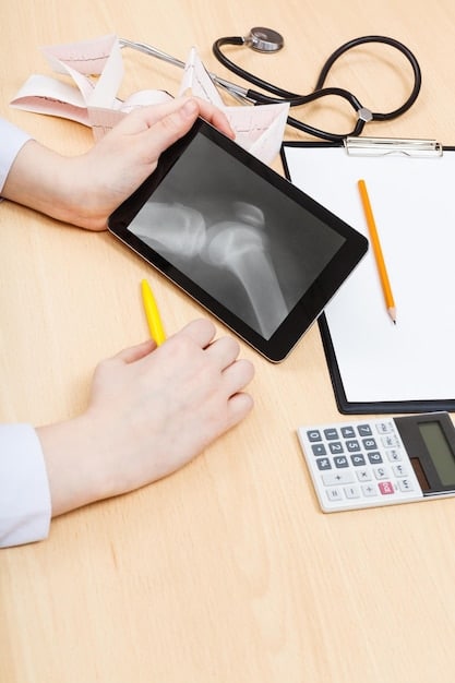A close-up of a calculator and health insurance documents, symbolizing the importance of understanding costs when choosing a health plan. The scene is well-lit and professional, emphasizing financial responsibility.