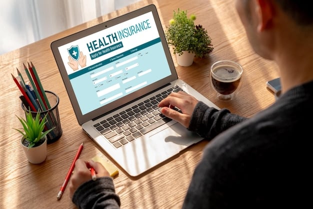 A person using a laptop to browse a health insurance marketplace website, with a focus on the search bar and plan comparison features. The screen highlights options for alternative medicine coverage.