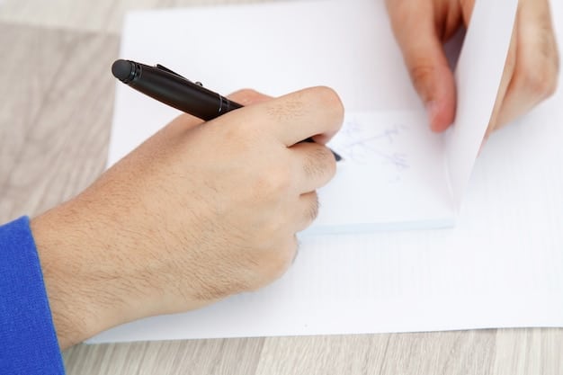 A close-up of an Explanation of Benefits (EOB) form being carefully examined by a person with a pen in hand, highlighting key sections with underlining.