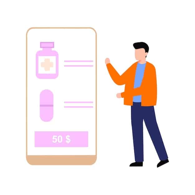 A person using a mobile app to scan a medical receipt, with a clean and modern app interface showing categorized medical expenses.