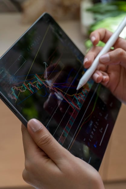 A person reviewing different HSA plans and investment options on a tablet, showing various graphs and charts indicating potential growth.