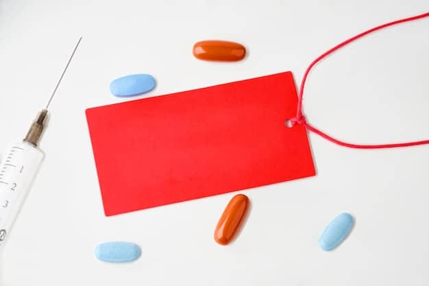 A close-up of a health insurance card and a prescription medication bottle, highlighting the contrast between coverage and cost. The focus should be on the intersection of insurance and medication expenses.