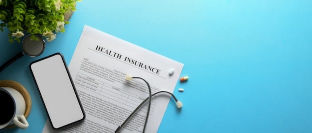 A split image showing one side with a health insurance card and medical bills representing HSA expenses, and the other side with a piggy bank and travel brochures representing traditional savings goals.