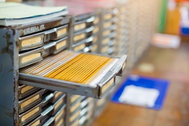 An organized filing cabinet with labeled folders for HSA contributions, distributions, and expenses, emphasizing the importance of systematic record-keeping.