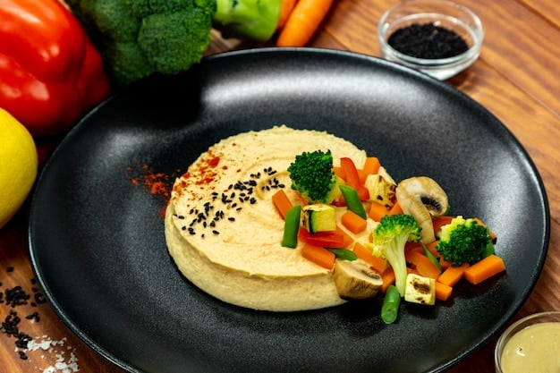 A close-up of a plate of vibrant, healthy food being gently prepared, with steam rising, highlighting the visual and sensory appeal.