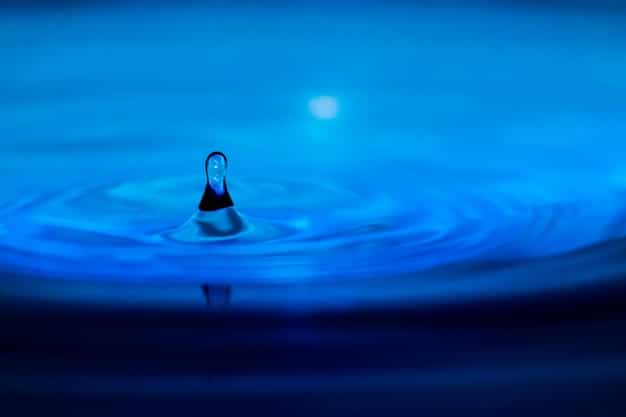 A ripple effect spreading in calm water, symbolizing the far-reaching positive impact of small, consistent actions like meditation.