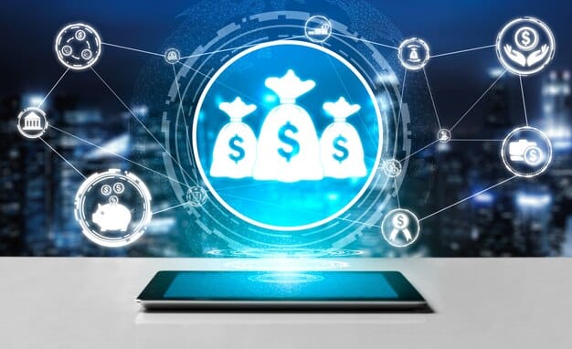 A digital interface displaying automated savings and investment accounts with funds growing, symbolizing effortless financial accumulation through smart technology and planning.