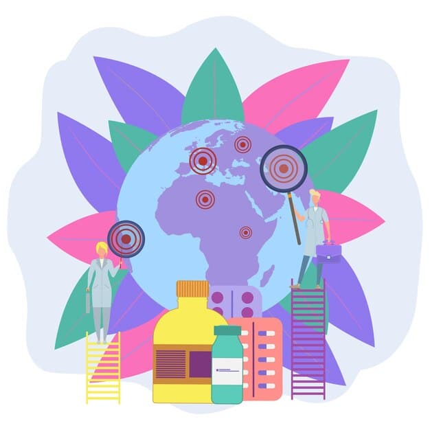 A detailed illustration of various food additives and chemicals, with some circling a human body, representing their potential harmful effects.