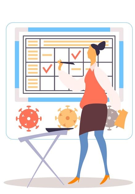 A detailed illustration of a person meticulously organizing a to-do list with various tasks categorized by priority, symbolizing effective task management and realistic goal setting.