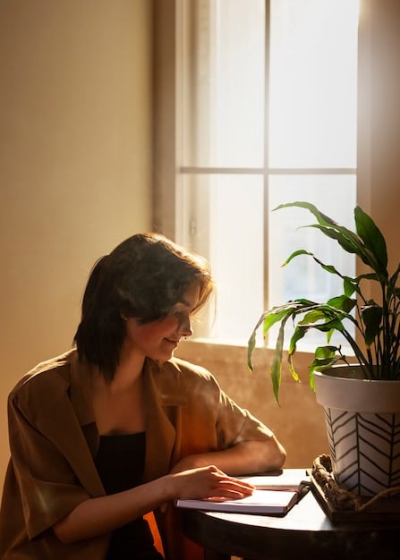 A person meticulously writing in a journal, surrounded by pens and a calm, focused atmosphere, symbolizing the process of thought record-keeping and self-reflection in CBT.