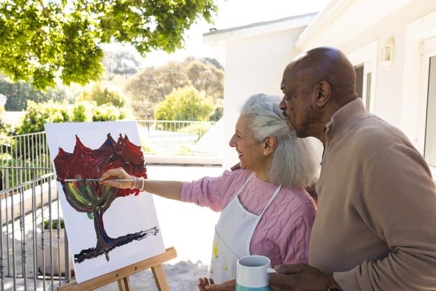 A diverse group of people engaged in various activities like painting, gardening, and reading, each showing a sense of deep personal engagement and passion.