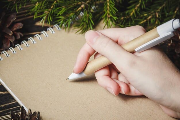 A close-up of a hand writing on a small notepad, illustrating detailed, manageable steps or tasks outlined with arrows leading to a larger goal. The focus is on precision and clarity.