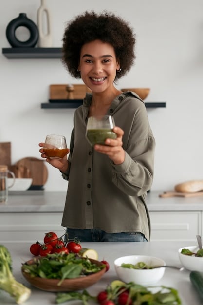 A person enjoying a vibrant, healthy meal rich in vegetables and lean protein, with a glass of water nearby, emphasizing the connection between good nutrition and mental clarity.