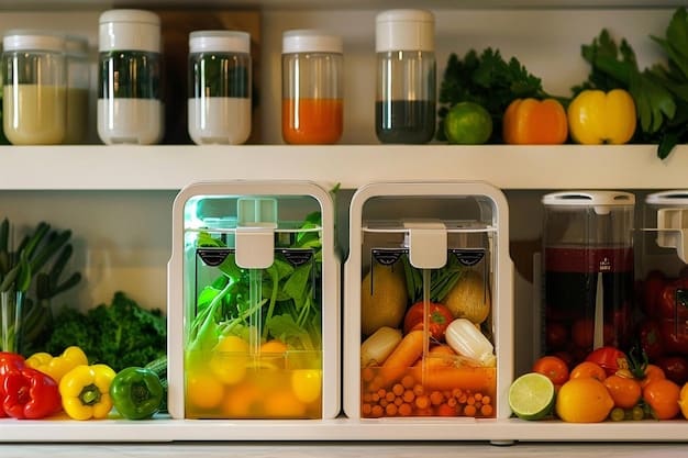 A well-organized weekly meal plan displayed on a refrigerator. The plan includes balanced, colorful meals with plenty of vegetables, lean protein, and whole grains. The scene suggests a home kitchen environment, promoting the idea of proactive meal planning as a strategy for How to Cut Sugar Intake by 50% in 30 Days.