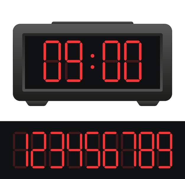 A digital clock displaying the time 10:00 PM with the words 