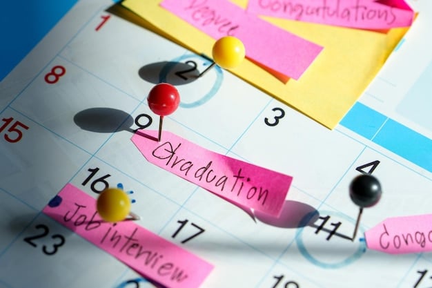 A calendar with important dates and milestones highlighted, symbolizing planning and organization. Sticky notes with action items are attached to the calendar, indicating specific tasks and deadlines.